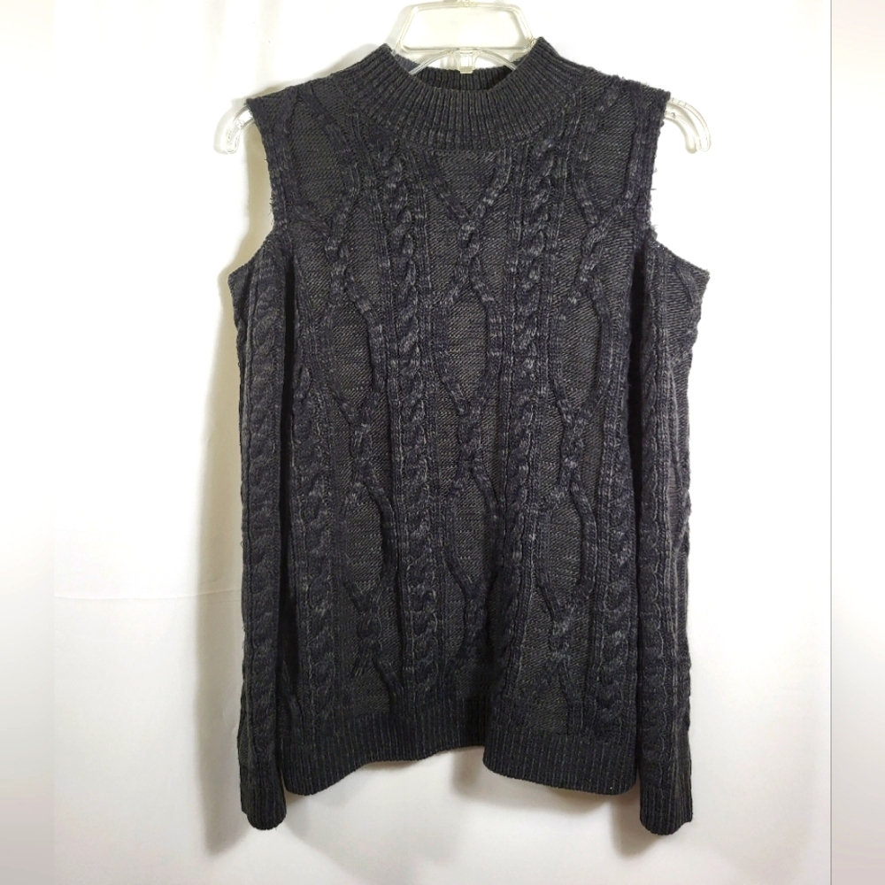 Dex chunky knit black sweater women's PS #1112